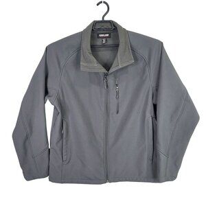 Mens Kirkland Gray Softshell Full Zip Jacket Polyester Blend Fleece Lined XL